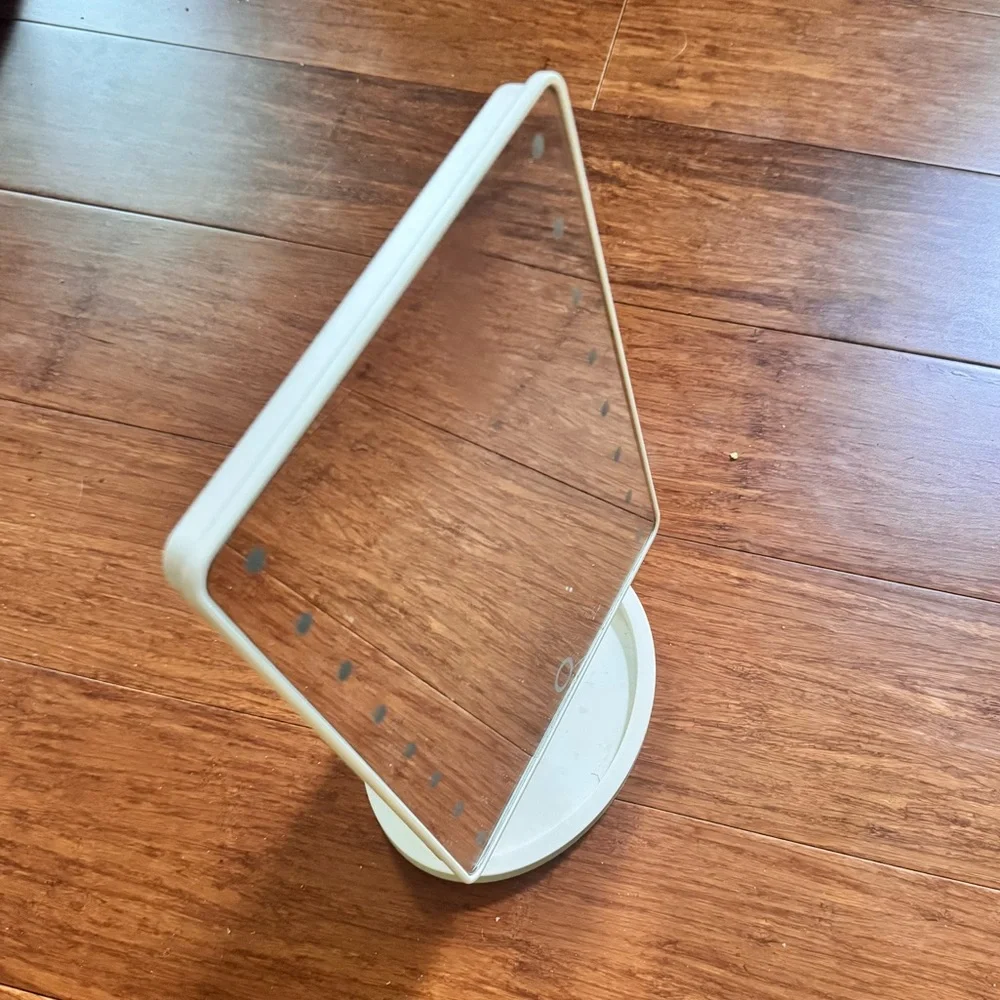 LED Makeup Mirror Tilt Touch Cosmetic Stand Vanity Adjustable Rotate White Light